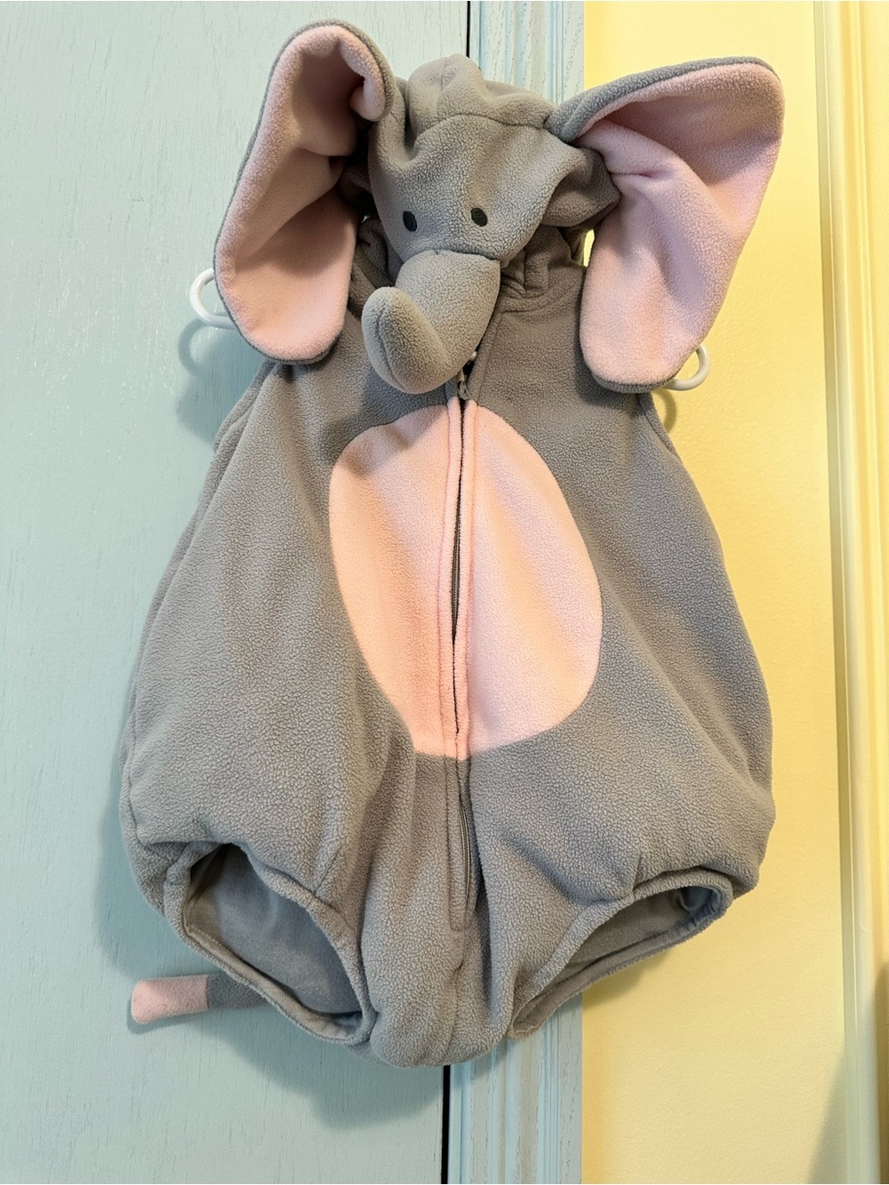 Carter's Baby Halloween Costume - Gray and Pink Elephant Hooded Puffer Romper